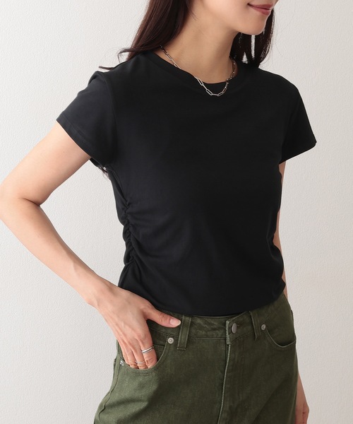 Lace Ladies tシャツ クルーネック サイド シャーリング
