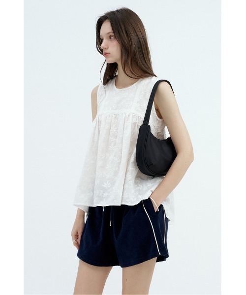 tシャツ 「Chat de Lama」フローラルレースブラウス レディース