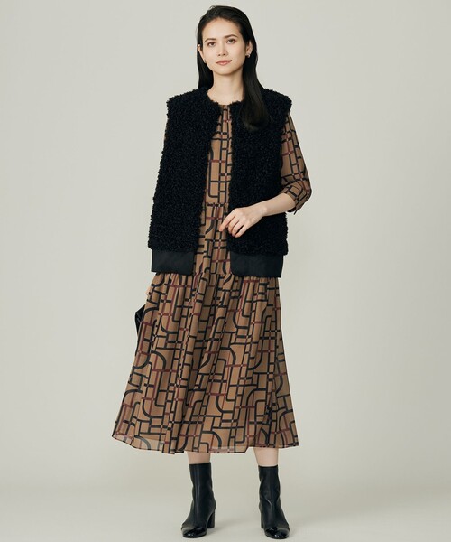 自由区 ベスト ジレ カルガンラムエコファー レディース : ZOZOTOWN