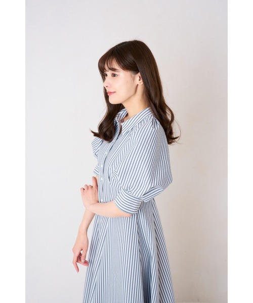 ハーリップトゥ ワンピース ブルー Her lip to 「Her to」 7分袖ワンピース S ブルー レディース