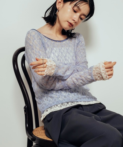 値下げ【レア】Clairo バンド Shelly Tee (size L)新品 Shelly island（シェリーアイランド） tシャツ シアーレースバレエ