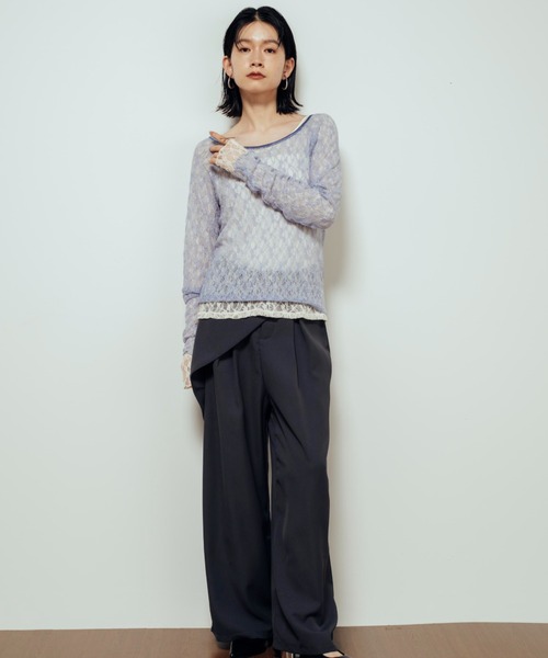 Shelly island（シェリーアイランド） tシャツ シアーレースバレエ