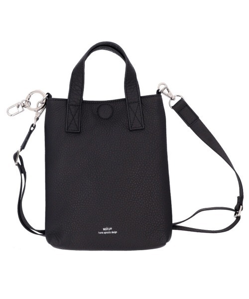 本革【WAKU】2wayミニトートバッグ ミニショルダーバッグ ブラック トートバッグ waku ハンドル付き2WAYミニトート レディース