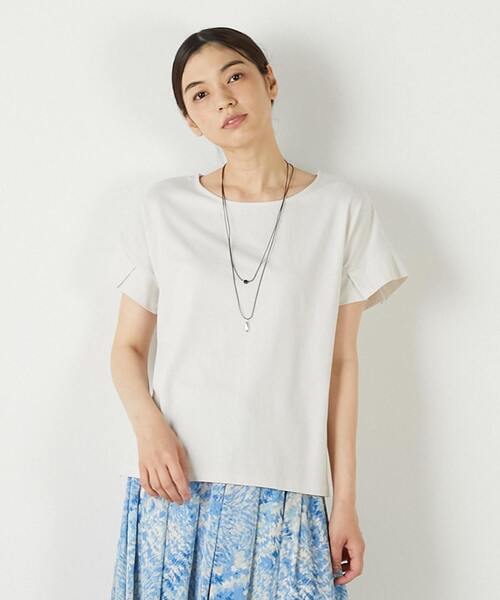 tシャツ 「接触冷感加工タックデザインフレンチスリーブカットプル」 レディース