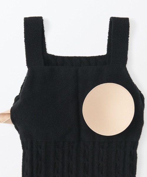 〈無印良品〉 コットン混もこもこニットブラタンクトップ+オーバーパンツ 伸縮性のある生地で体にフィットする、「もこもこニット ブラタンク