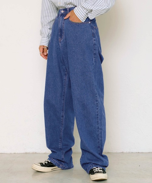 「MONO-MART」 加工デニムパンツ M ブルー メンズ