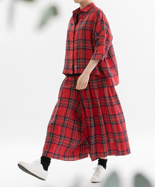 【美品】 PT01 COLOUR水色チェックパンツ Size46 88501312_b_07_500.jpg