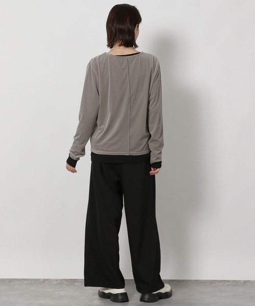 LAKOLE（ラコレ） tシャツ シアーベロア長袖T / 594666 レディース