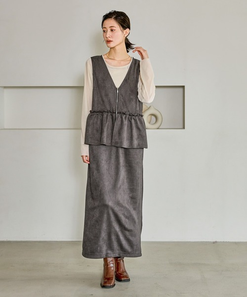 LAKOLE（ラコレ） tシャツ シアーベロア長袖T / 594666 レディース