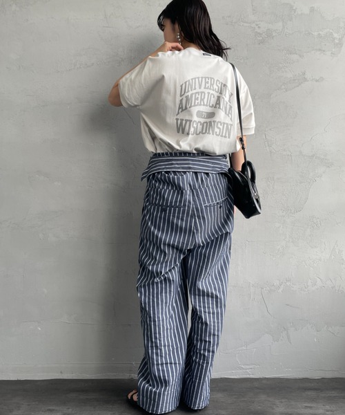 「AMERICANA」 半袖Tシャツ F スミクロ レディース_画像3