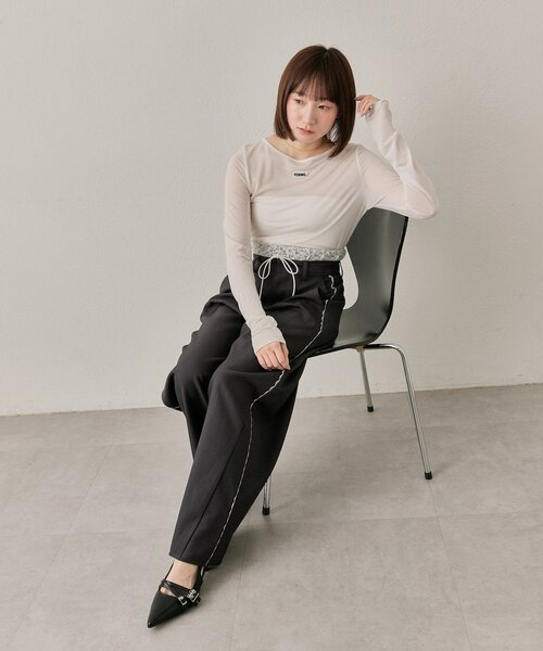 M-LINE パンツ 「mline」「新色BRN登場！」レースレイヤード