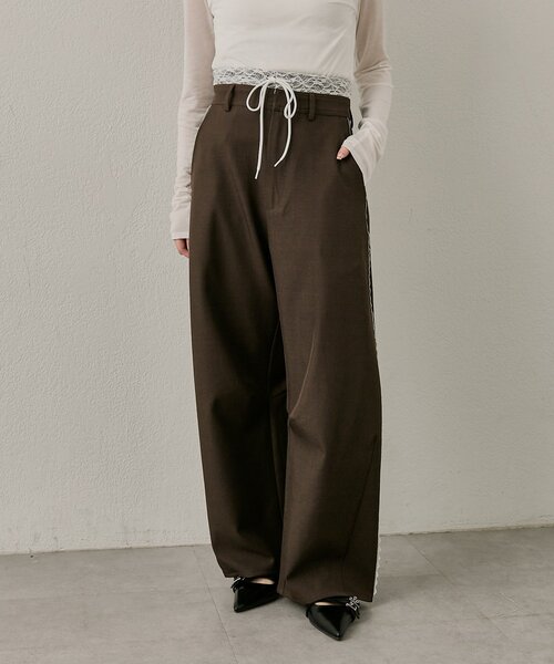 M-LINE パンツ 「mline」「新色BRN登場！」レースレイヤード