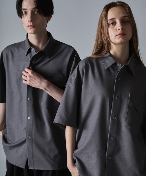 「CLEL」 半袖シャツ S チャコールグレー メンズ_画像7