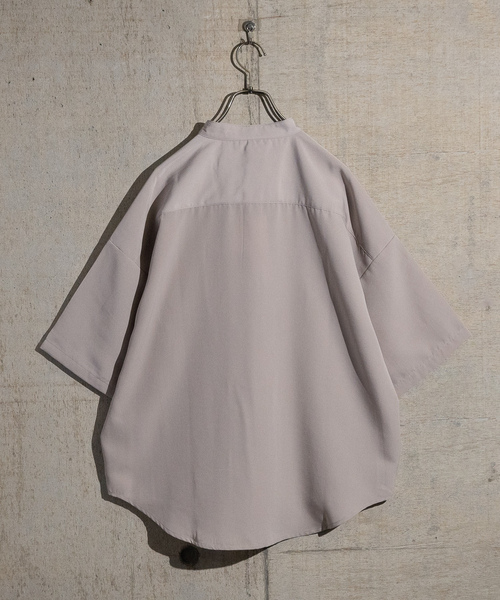 「JOHN'S CLOSET」 「HALHAM」半袖シャツ MEDIUM グレイッシュベージュ メンズ_画像4