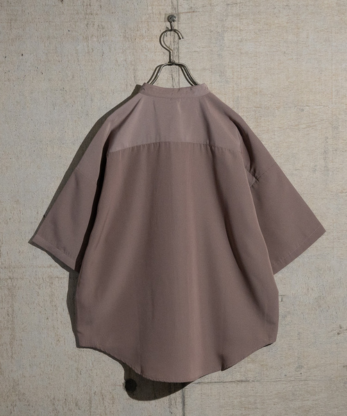 「JOHN'S CLOSET」 「HALHAM」半袖シャツ MEDIUM グレイッシュベージュ メンズ_画像5