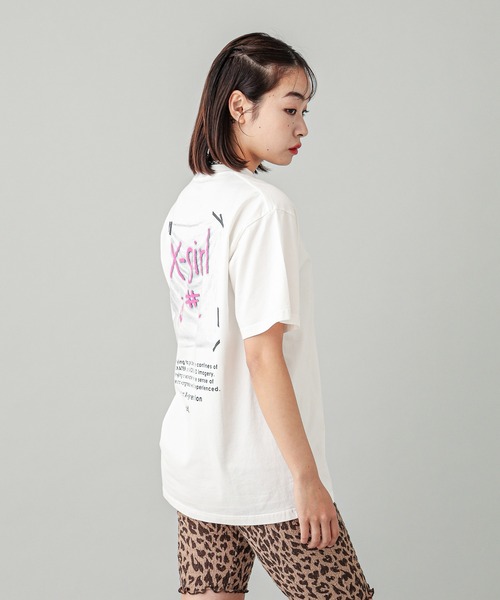 「X-girl」 半袖Tシャツ S ホワイト レディース_画像8