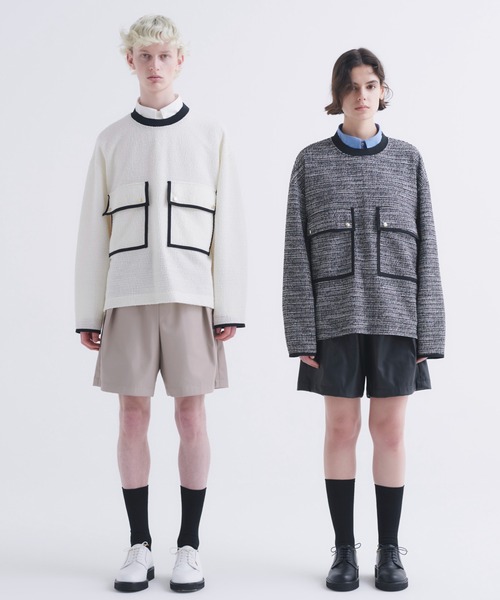 CULLNI 長袖シャツ ホワイト/ネイビー CULLNI（クルニ）の「STUDIOUS別注 New Standard Shirt（シャツ