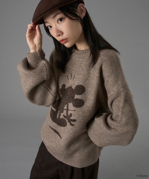 【美品】MICKEY MOUSE / COMBINED KNIT　限定 Disney SERIES CREATED by MUS | MD FAIR ISLE ニットカーディガン