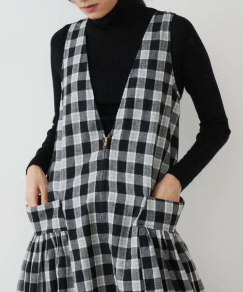 Libra Cue（リブラ キュー） ワンピース 2wayチェックワンピース