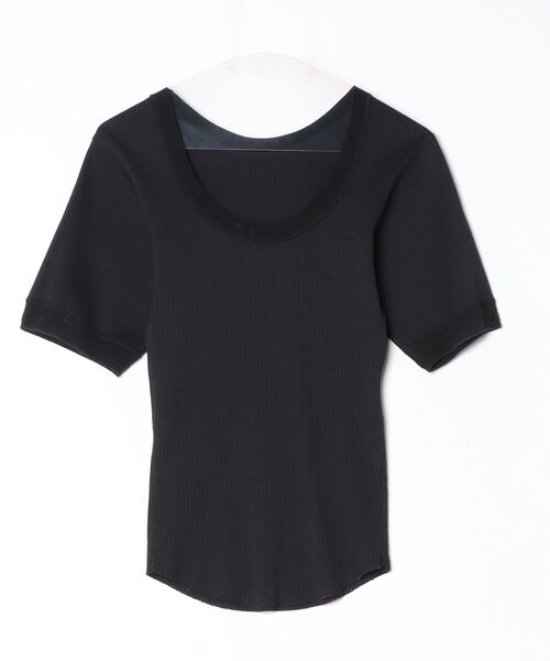 「MEYAME」 半袖ニット FREE ネイビー レディース_画像2