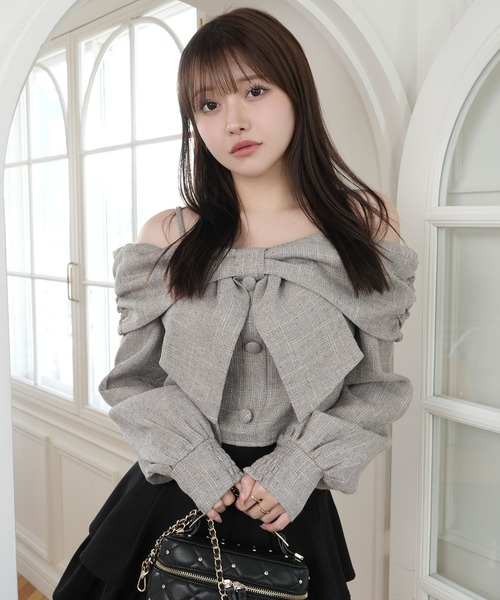 LIP SERVICE（リップサービス） tシャツ リボンオフショルロング