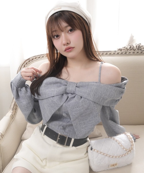 LIP SERVICE（リップサービス） tシャツ リボンオフショルロング