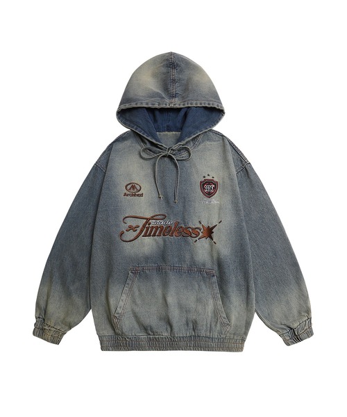 Chevon DUA・RHYTHM 刺繍プルオーバーパーカー XL 新品 Chevon DUA・RHYTHM 刺繍プルオーバーパーカー XL 新品 Chevon DUA