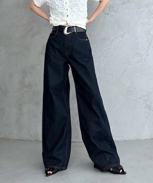にんげん PAGEBOY（ページボーイ） ワイドパンツ ジーンズ デニム デニムパンツ