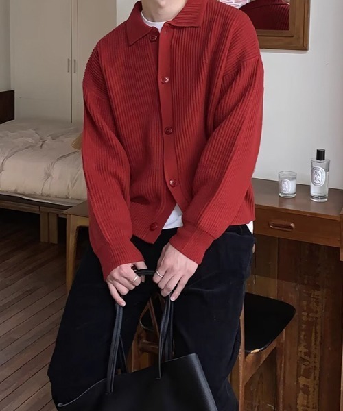 NOWLE（ノウル） カーディガン 「NOWLE」ポロネック リブニット