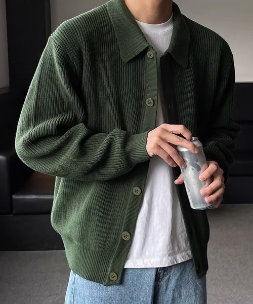 NOWLE（ノウル） カーディガン 「NOWLE」ポロネック リブニット