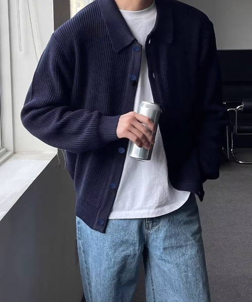 NOWLE（ノウル） カーディガン 「NOWLE」ポロネック リブニット