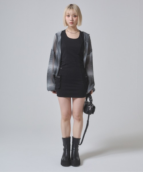 「ENVYM」 ノースリーブワンピース FREE グレー レディース_画像6