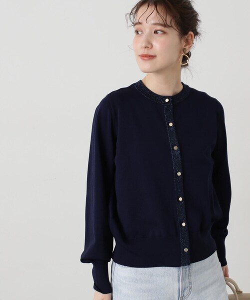 「N.（N. Natural Beauty Basic）」 ニットカーディガン MEDIUM ネイビー レディース_画像3