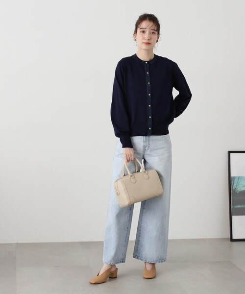 「N.（N. Natural Beauty Basic）」 ニットカーディガン MEDIUM ネイビー レディース_画像4