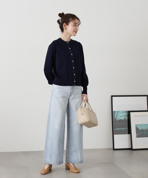 「N.（N. Natural Beauty Basic）」 ニットカーディガン MEDIUM ネイビー レディース_画像5