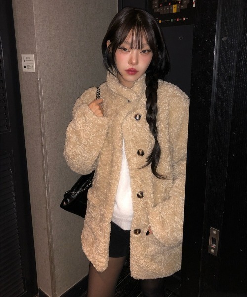 anyonemore コート アウター 「MADE」 ボアキルティングスタンドカラー