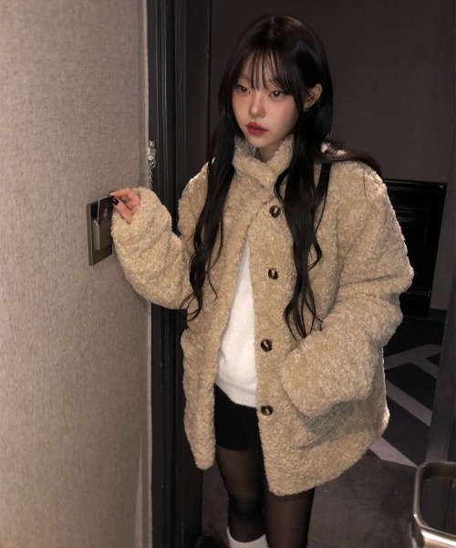 anyonemore コート アウター 「MADE」 ボアキルティングスタンドカラー