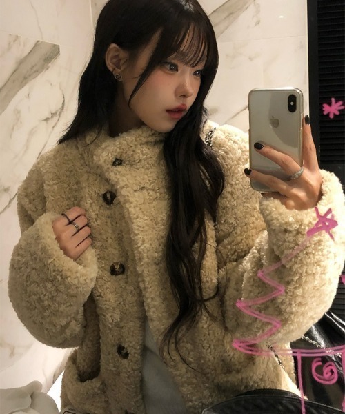 anyonemore コート アウター 「MADE」 ボアキルティングスタンドカラー