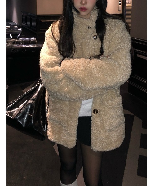 anyonemore コート アウター 「MADE」 ボアキルティングスタンドカラー