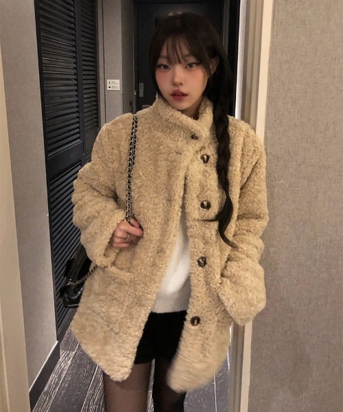 anyonemore コート アウター 「MADE」 ボアキルティングスタンドカラー