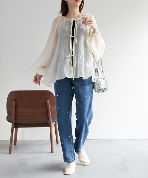 「sakishimatokyo」 長袖ブラウス FREE ブラウン レディース_画像3