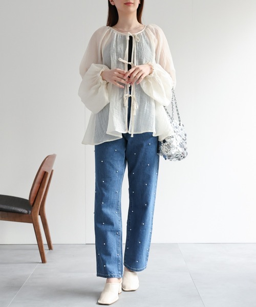 「sakishimatokyo」 長袖ブラウス FREE ブラウン レディース_画像4