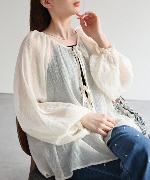 「sakishimatokyo」 長袖ブラウス FREE ブラウン レディース_画像8