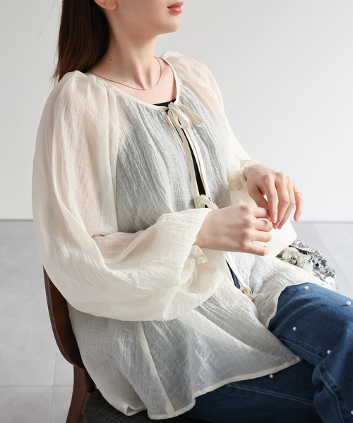 「sakishimatokyo」 長袖ブラウス FREE ブラウン レディース_画像9