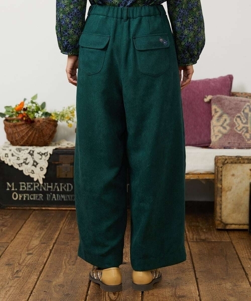 Jocomomola（ホコモモラ） パンツ Pradera ピーチ起毛ワイドパンツ