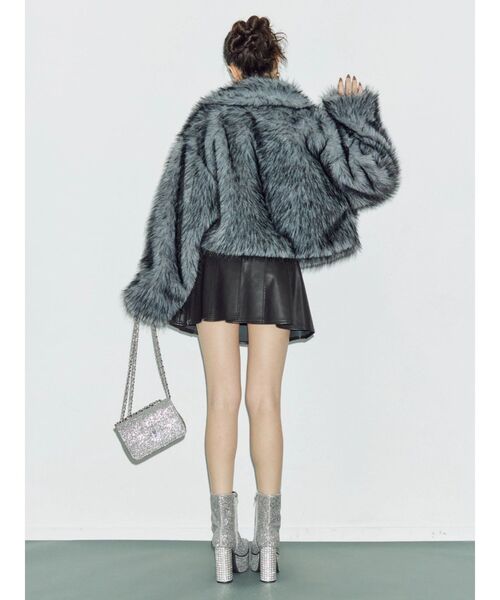 EVRIS（エヴリス） ブーツ グリッターチャンキーヒールショートブーツ