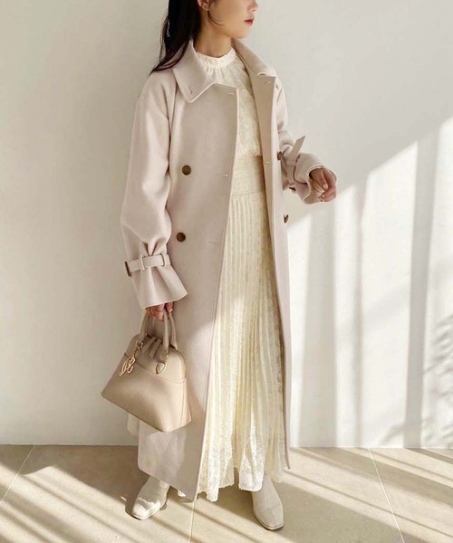 「one after another NICE CLAUP」 長袖ワンピース FREE アイボリー レディース_画像2