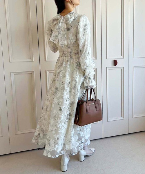 「one after another NICE CLAUP」 長袖ワンピース FREE アイボリー レディース_画像4