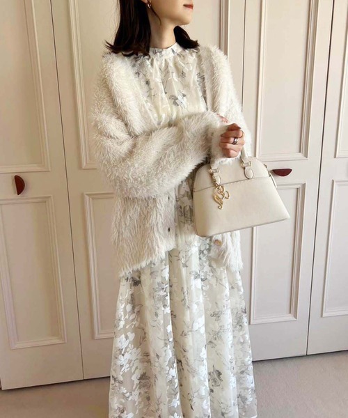 「one after another NICE CLAUP」 長袖ワンピース FREE アイボリー レディース_画像8