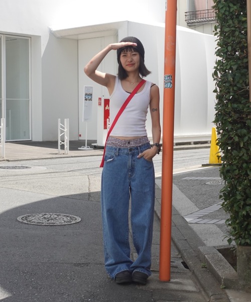 「TEEN BOOP」 デニムパンツ MEDIUM ブルー レディース_画像7